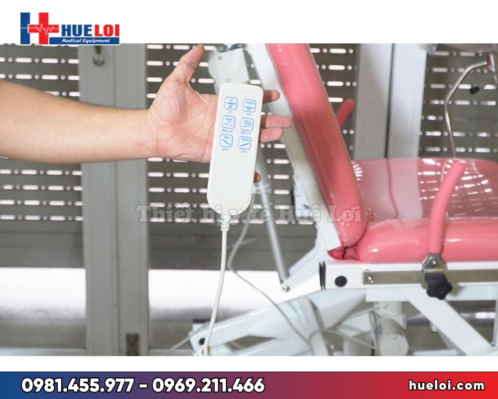 Bàn khám sản điều khiển bằng điện giá rẻ PJ-FJ2 – gọn 1450mm, hạ thấp tới 580mm